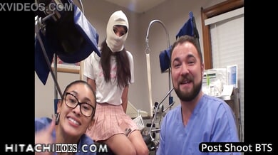 Doctor Tampa leads a medical team giving a nurse a bukkake in the exam room