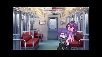 Boy and girl dominate each other in the subway