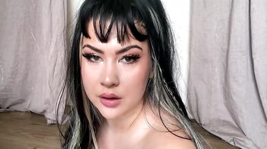 Curvy woman in black stockings spreads her ass for the camera before taking him deep