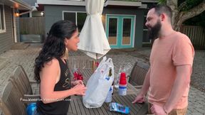 Hot MILF watches hubby fuck another in the backyard