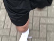 BULGING Out Of THOSE SHORTS ** Ball Stretcher ON **
