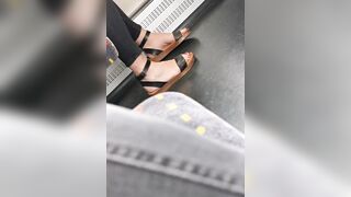 Foot Voyeur on the Train