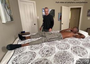 Gay Husband Sucks Black Cock as Wife Secretly Watches