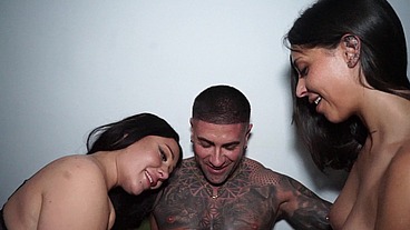 threesome with an Arab and a Finnish slut