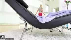 Blonde honey riding his cock