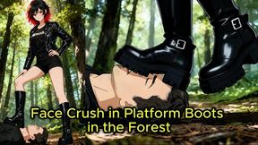 Platform Boot Face Crush - Nataly Towers Over You and Grinds Down in the Forest