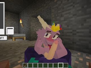 Uma Dragão Safada me Chupando, E Comendo o cu de uma abelha no Minecraft enquanto eu fodo uma kwaii