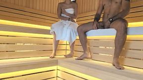 Japanese wife caught cheating &mdash;  friend fucks her in public spa