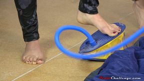 Frustrated Foot Pump Action: Blonde Kia & Redhead Titi Stomp Foot Pump to Failure (HD resolution)