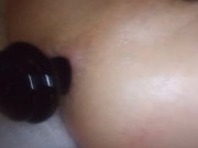 Stretching my hole to the max with inflatable plug