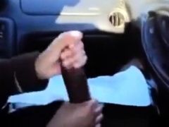 BBC gets a handjob in the car