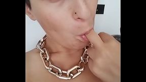 A real slut masturbating during a family meal