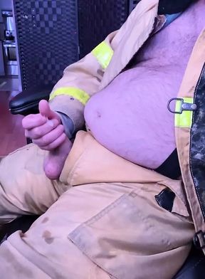 Firefighter Jerkoff and Cum