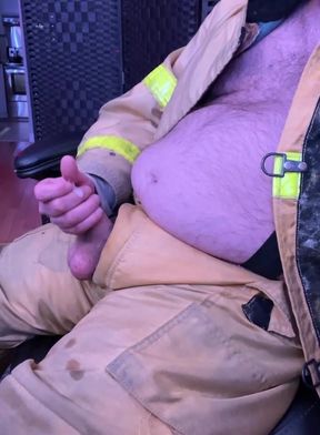 Firefighter Jerkoff and Cum