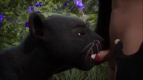 Panther Fursuit Gagged Deepthroated Creampied Woods Destruction