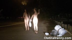 Street T-girls prostitutes working on street