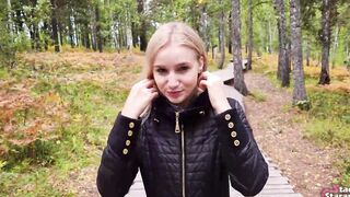 Walking with my stepsister inside the forest park. Sex blog, Live scene. - pov