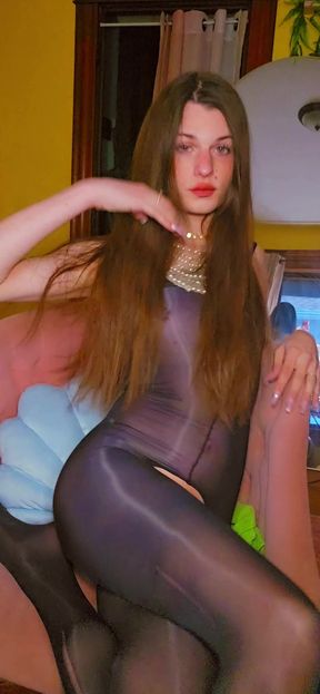 Hot dancer seductively moves to music