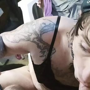 Amatuer Trans cutey loves sucking dick