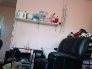 Kitty kat trans girl rides dildo and cums