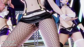 MMD - Red Velvet - Russian Roulette - Ahri Kai'Sa and Seraphine Sexy Kpop Dance League of Legends Hentai Uncensored 4K 60FPS