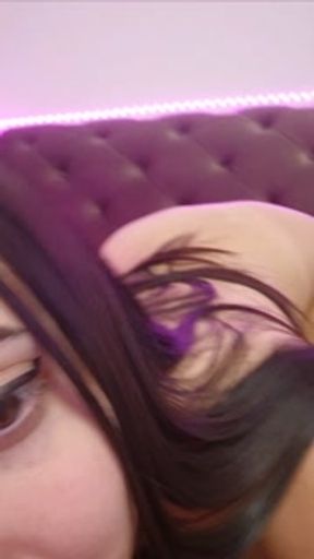 Horny brunette humping on a pillow