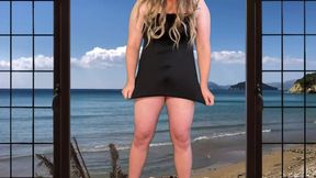 Transgender Risky Masturbation in Tight Short Dress