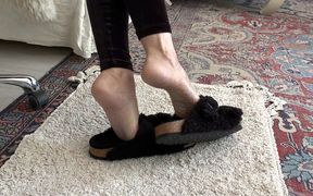 Shoeplay Black Fur Slippers