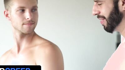 Fit Step Son Benjamin Blue Submits His Tight Asshole To Two Tattooed Hunks - DadCreep