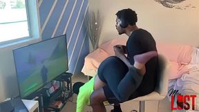 Latina GF Interrupts Gamer Boyfriend As He Plays Fortnite