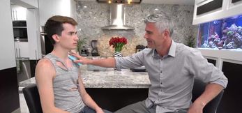 Adorable twink sucking cock and bareback