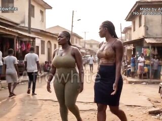 BBC Breeding Creampie Naija (AI generated) Ebony Curvy Big Booty Big Tits Hotwife Raw Interracial Homemade Deep Snatch - Nigerian Amateur Porn