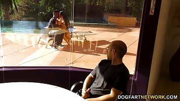 Katrina Jade is having steamy sex with her husband's black friend and enjoying it a lot