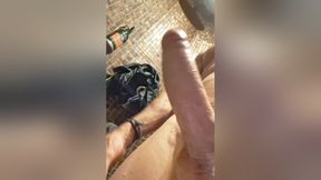 Horny Guy Jerks Massive Cock In Public Bathroom - Risky Cumshot Caught On Cam!