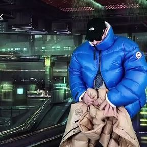 Super Puff Down Jacket Humping Masturbation