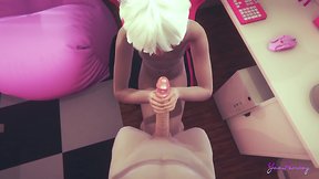 Japanese sissy boy pov handjob and fucking in his room