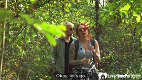 Crazy tent lovemaking with a hottie redhead babe