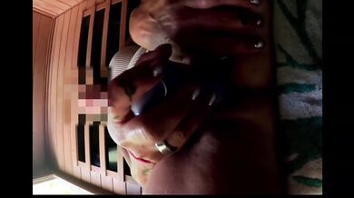 Sauna sex toys milf babes cumshot squirt tattooed womanizer duo