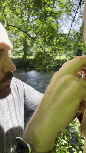Stepdaddy Gets His Big Cock Sucked and Mouth Fucks by the River