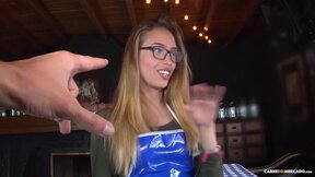 Blonde Colombian Waitress With Glasses Rides Cock In Hot Pickup And Fuck