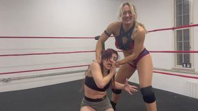 blonde barbie dominates petite female