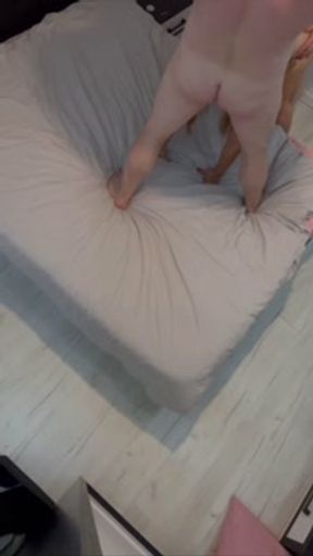 LESBIAN COUPLE INVITED MAN FOR HOT THREESOME