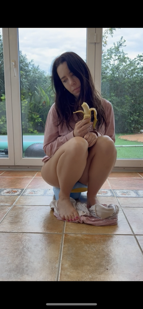 Potty Training and eating a banana