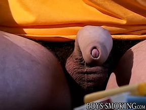 Bad boy Stone smokes his favorite cigars while masturbating