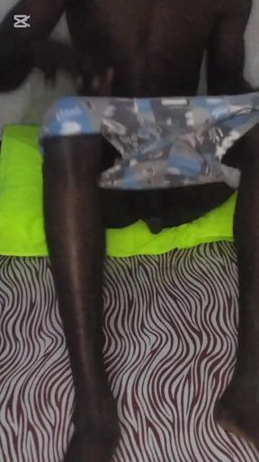 African Boy Wanking His Long BBC and Ended with Hot Cum
