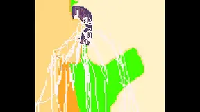 Pixel Art Goddess Sucks Huge Dick in Sultry Hentai Blowbang fantasy