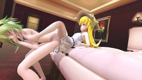 shinobu fucks gumi with a very long pink toy