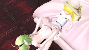 shinobu fucks gumi with a very long pink toy