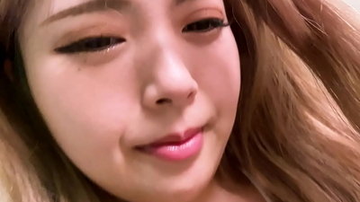 Japanese chubby cute chick Keiko Adachi naked on the bed with boyfriend.