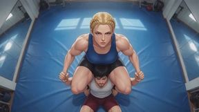 Mixed Wrestling Stories #11B: Golden Braid Domination on the Mat (Animated)